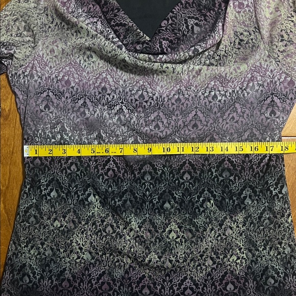 Y2K Sheer Cowl Neck Long Sleeve Top Size L Fairy Grunge Whimsigoth Dark Romantic - Picture 4 of 8